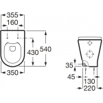 Roca The Gap Round Rimless 貼牆座地廁淨廁身